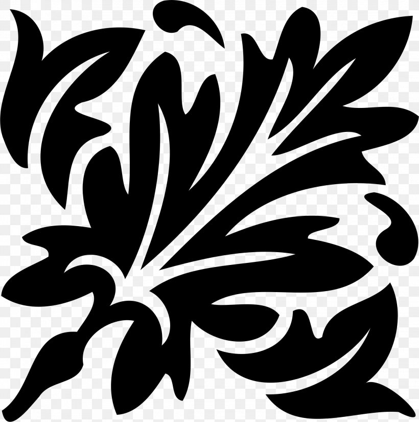 Floral Design Flower Drawing Clip Art, PNG, 2288x2303px, Floral Design, Art, Black And White, Branch, Butterfly Download Free