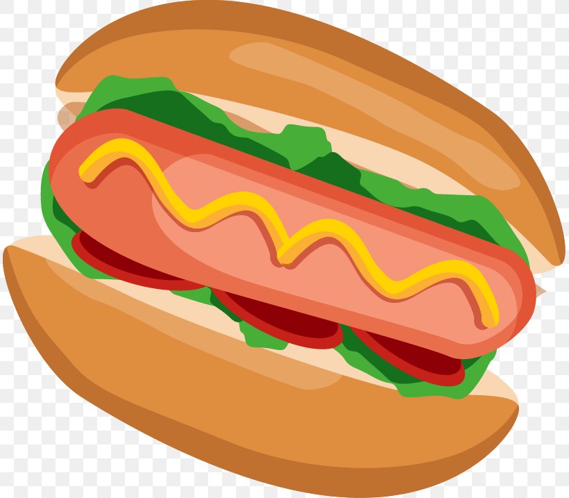 Hot Dog Fast Food Vecteur, PNG, 811x717px, Hot Dog, Cheeseburger, Diner, Drawing, Fast Food Download Free