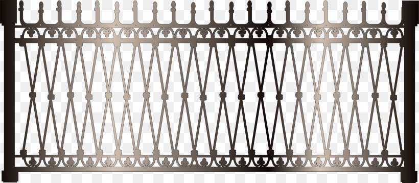 Iron Fence Gate, PNG, 2339x1024px, Iron, Baluster, Black And White, Fence, Gate Download Free