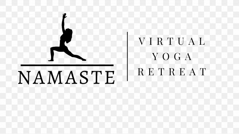 Namaste Virtual Yoga Retreat Logo, PNG, 2560x1440px, Namaste, Area, Black, Black And White, Black M Download Free