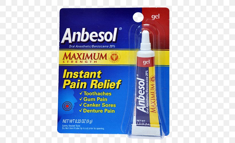 Toothache Anesthesia Benzocaine Gel, PNG, 500x500px, Toothache, Ache, Anesthesia, Anesthetic, Aphthous Stomatitis Download Free