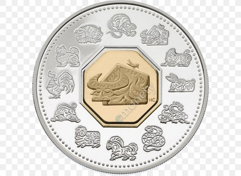 Silver Coin Silver Coin Ox Mint, PNG, 602x600px, Coin, Chinese Calendar, Chinese Zodiac, Currency, Dollar Coin Download Free