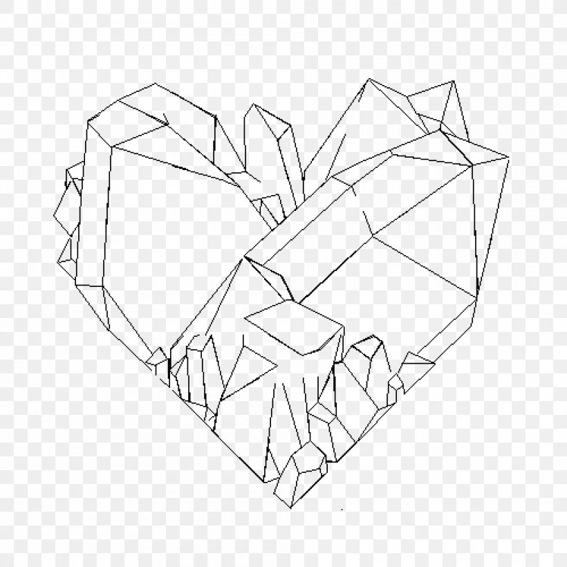 Crystal Drawing Line Art, PNG, 1000x1000px, Crystal, Area, Art, Artwork, Black And White Download Free