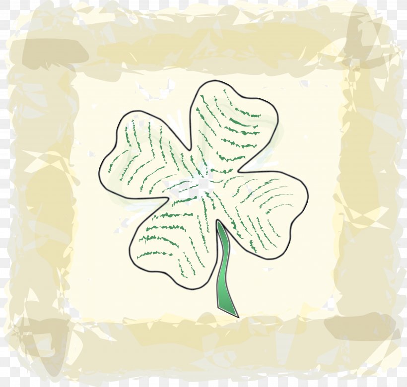 Four-leaf Clover Saint Patrick's Day Clip Art, PNG, 4000x3809px, Fourleaf Clover, Butterfly, Clover, Color, Flower Download Free