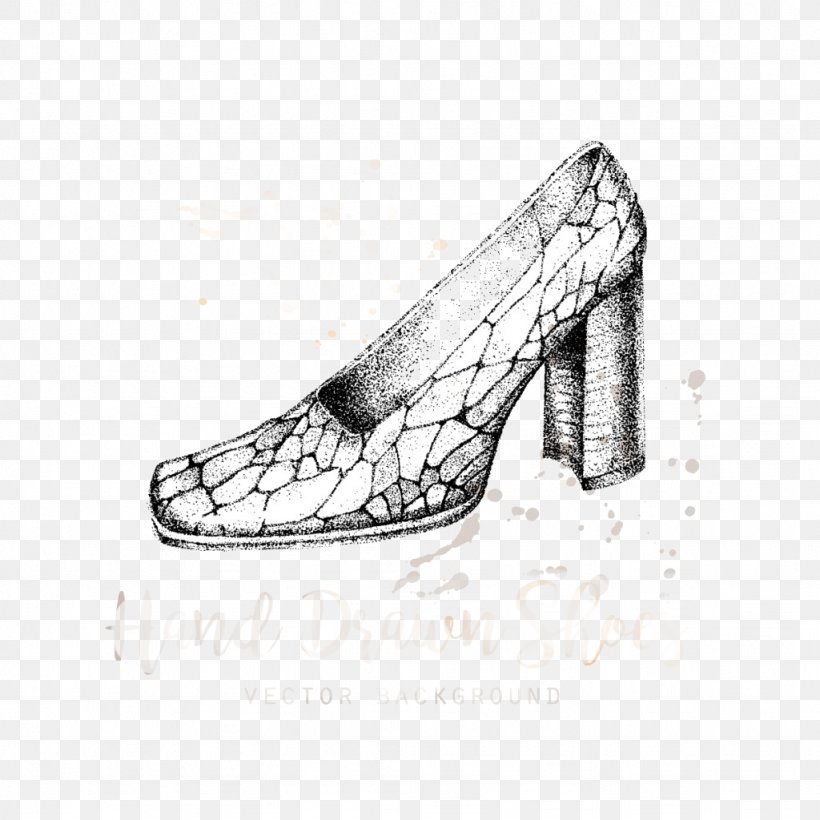 Shoe Shop High-heeled Footwear Euclidean Vector Sneakers, PNG, 1024x1024px, Shoe, Absatz, Artwork, Black And White, Clothing Download Free