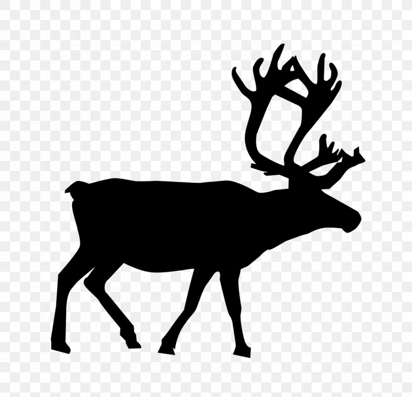 Reindeer Silhouette Clip Art, PNG, 1038x1000px, Reindeer, Animal Silhouettes, Antler, Art, Black And White Download Free
