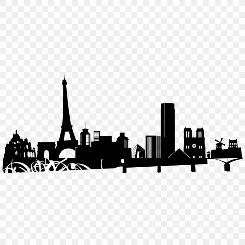 Skyline Silhouette Phonograph Record Wall Decal, PNG, 854x854px, Skyline, Black And White, Brand, Building, City Download Free