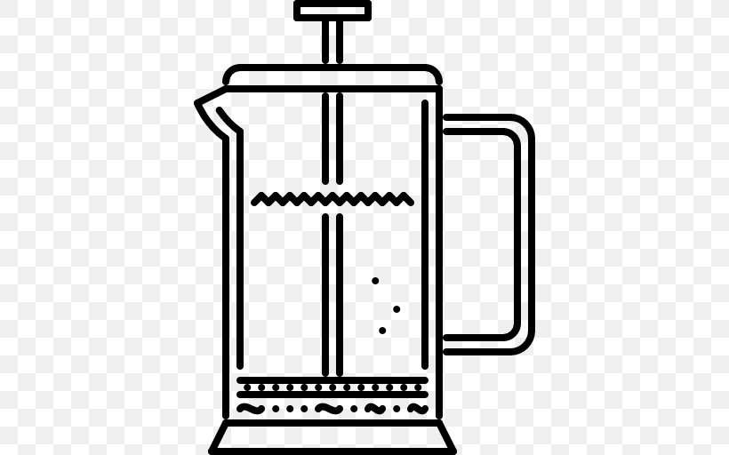 French Presses Coffee Clip Art, PNG, 512x512px, French Presses, Area, Black And White, Coffee, Coffee Percolator Download Free