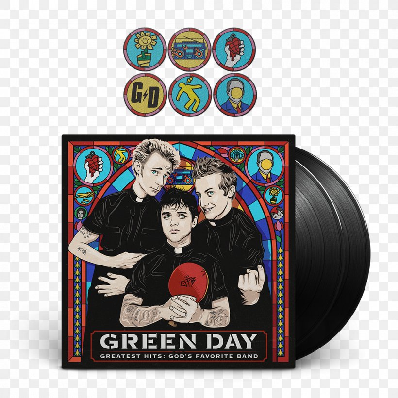 Greatest Hits: God's Favourite Band Green Day Phonograph Record LP Record Reprise Records, PNG, 1000x1000px, Watercolor, Cartoon, Flower, Frame, Heart Download Free