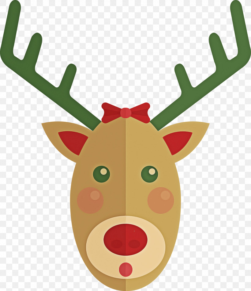 Christmas Deer, PNG, 1858x2151px, Christmas Deer, Antler, Deer, Nose, Reindeer Download Free
