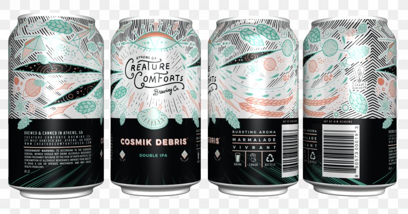 Beer India Pale Ale Athens Creature Comforts Brewing Co. Cosmik Debris, PNG, 1513x796px, Beer, Alcohol By Volume, Aluminum Can, Athens, Beer Brewing Grains Malts Download Free