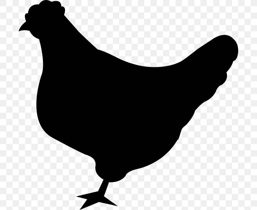 Chicken As Food Poultry Farming, PNG, 700x671px, Chicken, Beak, Bird, Black And White, Chicken As Food Download Free