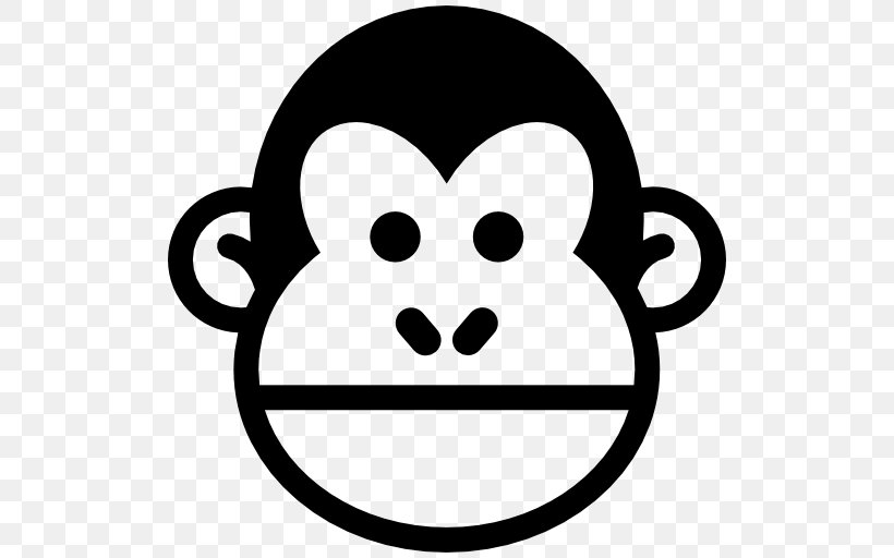 Chimpanzee Gorilla Ape, PNG, 512x512px, Chimpanzee, Ape, Black And White, Gorilla, Head Download Free