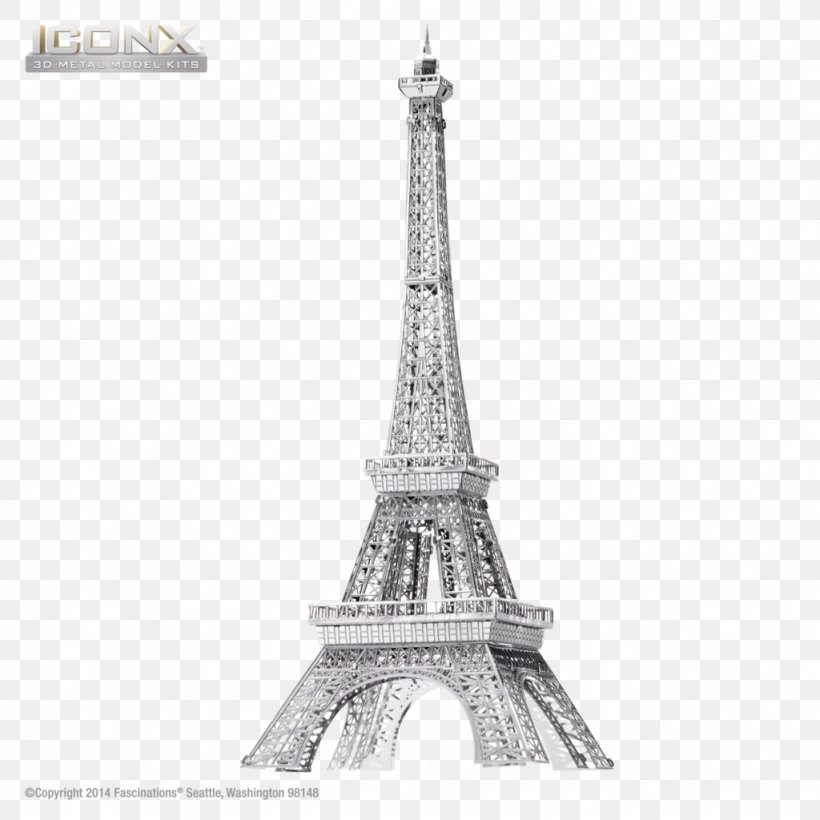 Eiffel Tower Champ De Mars 3D-Puzzle Laser Cutting Laser Engraving, PNG, 1024x1024px, 3d Printing, Eiffel Tower, Black And White, Champ De Mars, Cutting Download Free