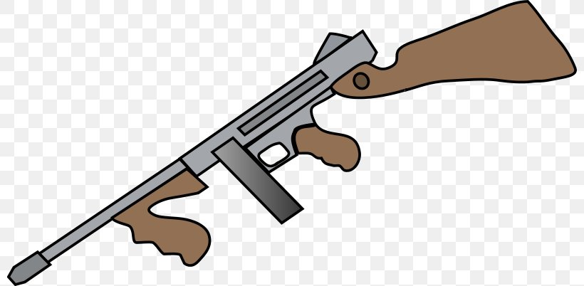 Firearm Shotgun Drawing Thompson Submachine Gun Clip Art, PNG, 800x402px, Watercolor, Cartoon, Flower, Frame, Heart Download Free