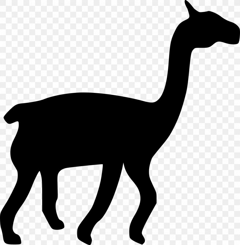 Llama Camel Silhouette Clip Art, PNG, 2352x2400px, Llama, Animal Figure, Black And White, Camel, Camel Like Mammal Download Free