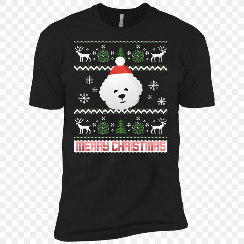 T-shirt Bichon Frise Hoodie Pembroke Welsh Corgi Christmas Jumper, PNG, 1155x1155px, Tshirt, Active Shirt, Bichon, Bichon Frise, Black Download Free