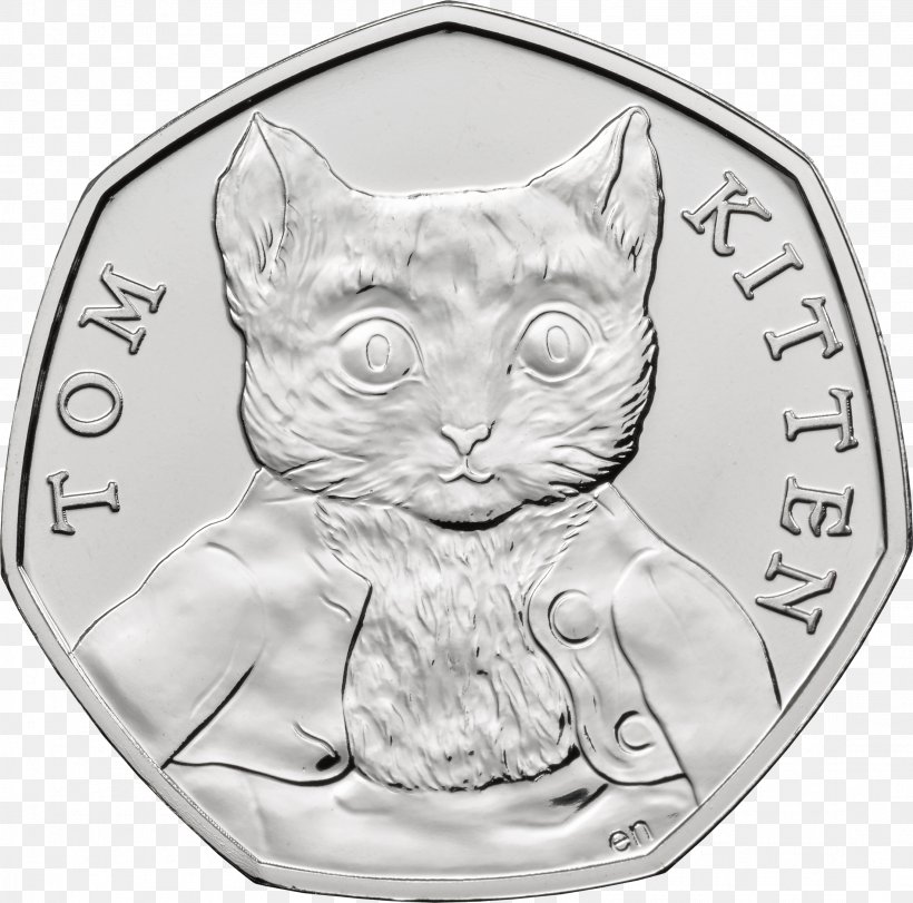 The Tale Of Tom Kitten The Tale Of Peter Rabbit The Tale Of Mr. Jeremy Fisher Royal Mint, PNG, 2206x2184px, Tale Of Tom Kitten, Beatrix Potter, Black And White, Carnivoran, Cat Download Free