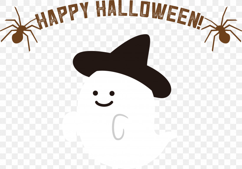 Happy Halloween, PNG, 3000x2097px, Happy Halloween, Black, Black And White, Cartoon, Geometry Download Free