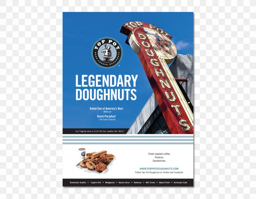 Top Pot Doughnuts Donuts Advertising Small And Mighty Creative Printing, PNG, 900x700px, Top Pot Doughnuts, Advertising, Brand, Business Cards, Donuts Download Free