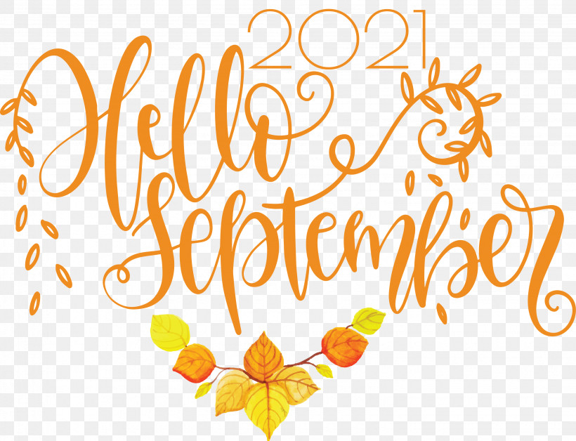 Hello September September, PNG, 3065x2351px, Hello September, Calligraphy, Flower, Geometry, Line Download Free