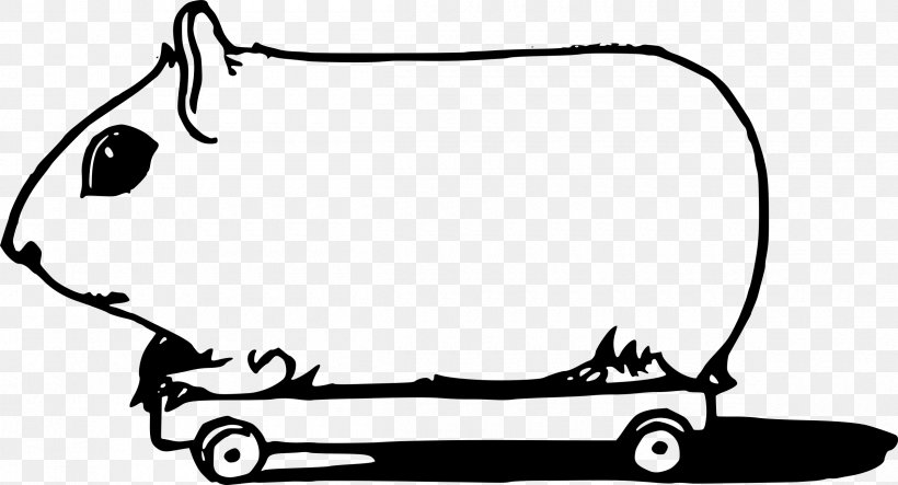 Pet Guinea Pigs Clip Art, PNG, 2400x1299px, Guinea Pig, Area, Automotive Design, Black And White, Line Art Download Free