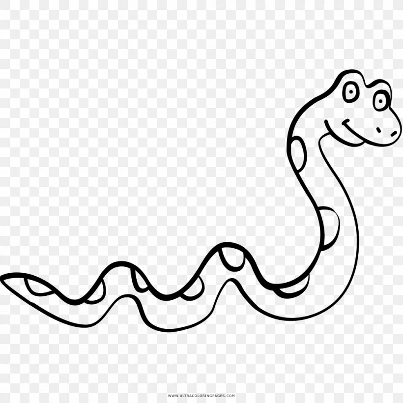 Snake Drawing Coloring Book Clip Art, PNG, 1000x1000px, Snake, Animal, Area, Black, Black And White Download Free