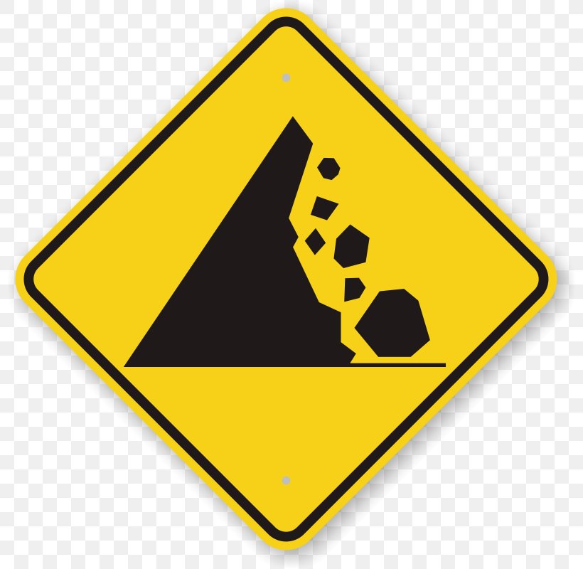 Warning Sign Hazard Symbol Rockfall, PNG, 800x800px, Sign, Area, Brand, Dangerous Goods, Hazard Download Free