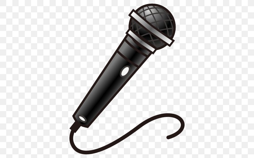 Microphone Emoji Wikimedia Commons IPhone Singing, PNG, 512x512px, Watercolor, Cartoon, Flower, Frame, Heart Download Free