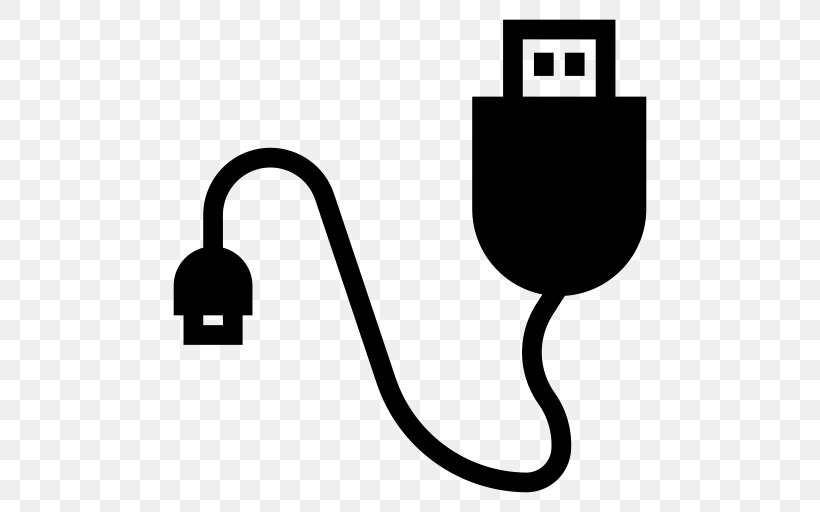 Battery Charger USB Data Cable Clip Art, PNG, 512x512px, Battery Charger, Black And White, Data Cable, Electrical Cable, Electrical Connector Download Free