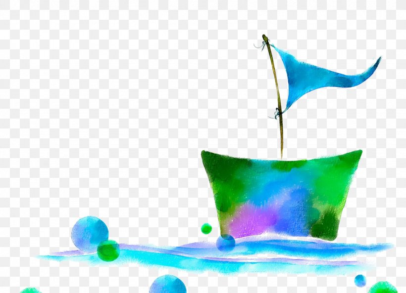 Watercolor Painting Sailing Ship, PNG, 1024x741px, Watercolor Painting, Aqua, Blue, Fish, Gratis Download Free
