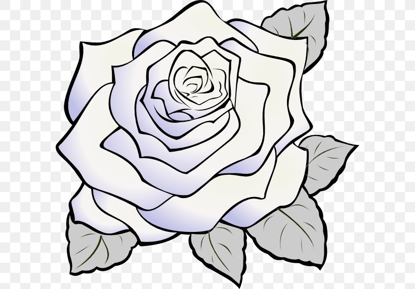 Rose White Clip Art, PNG, 600x572px, Rose, Area, Art, Artwork, Black And White Download Free