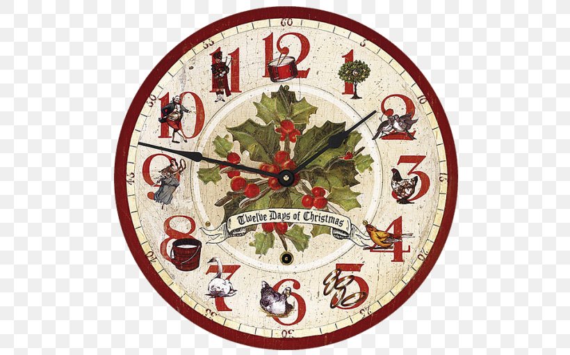 Christmas Day The Twelve Days Of Christmas Scrapbooking, PNG, 510x510px, Christmas Day, Christmas Ornament, Clock, Decor, Gift Download Free