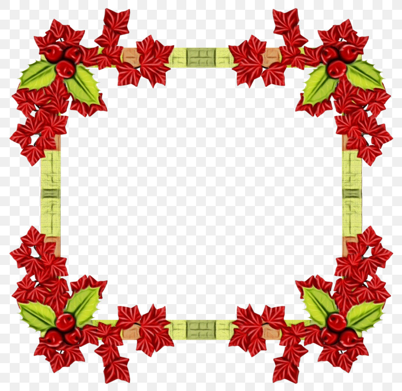 Christmas Decoration, PNG, 800x797px, Watercolor, Christmas Decoration, Flower, Holly, Interior Design Download Free