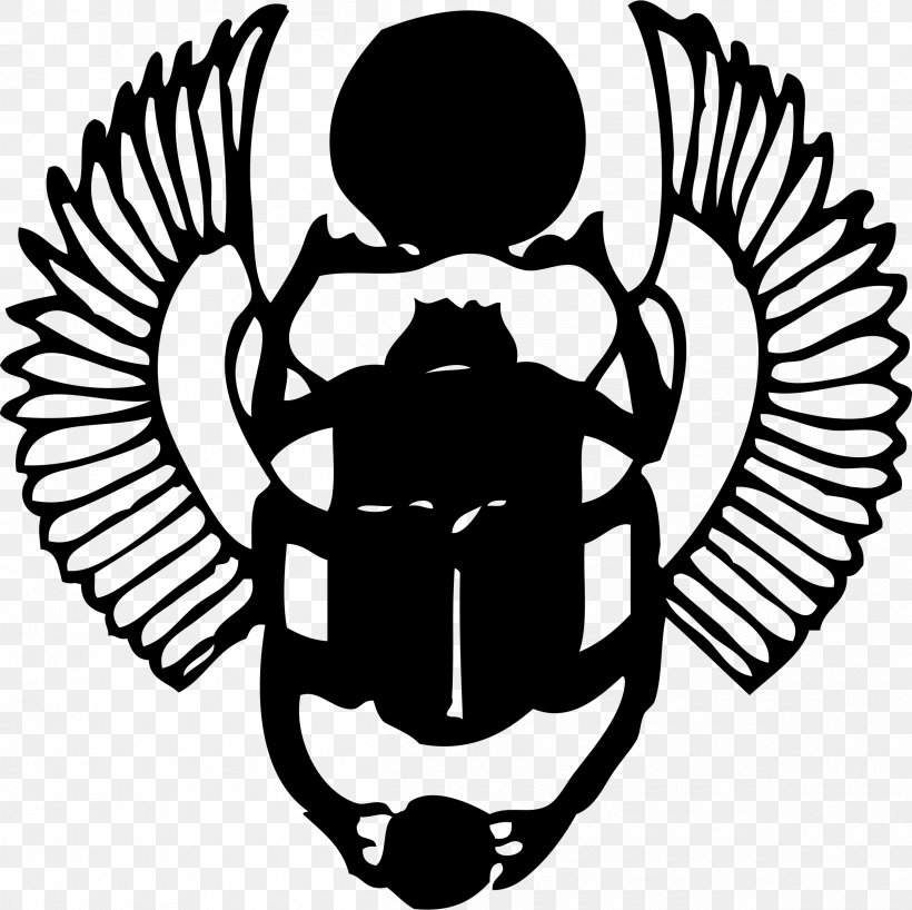 Beetle Ancient Egypt Scarabs Symbol, PNG, 2400x2396px, Beetle, Ancient Egypt, Ankh, Artwork, Black And White Download Free