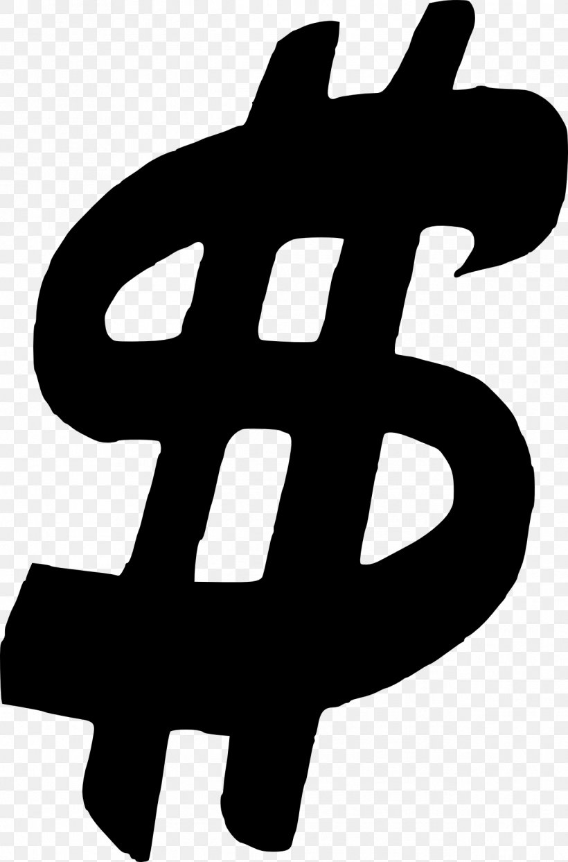 Dollar Sign Currency Symbol Money Clip Art, PNG, 1266x1920px, Dollar Sign, Black And White, Currency, Currency Symbol, Dollar Download Free