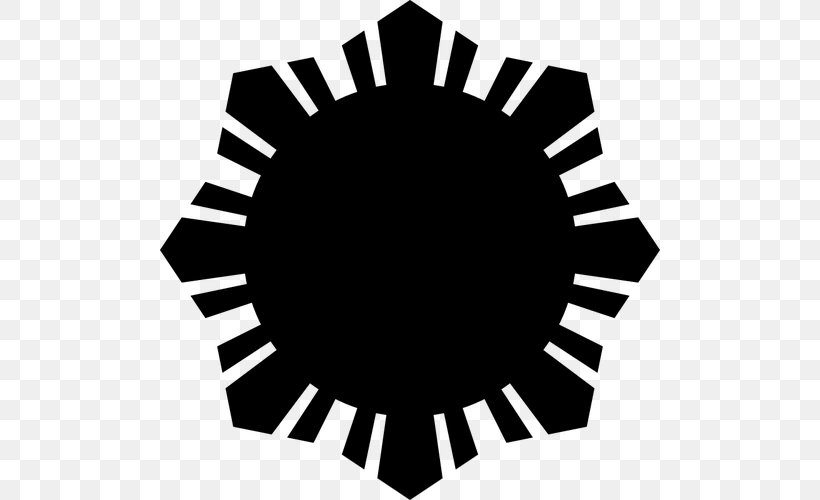 Flag Of The Philippines Solar Symbol Philippine Declaration Of Independence, PNG, 500x500px, Philippines, Baybayin, Black, Black And White, Black Sun Download Free