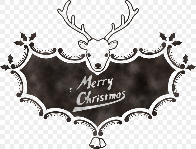 Christmas Fonts Merry Christmas Fonts, PNG, 3000x2272px, Christmas Fonts, Antler, Deer, Elk, Emblem Download Free