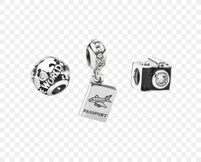 Earring Silver Pandora Travel Charm Bracelet, PNG, 660x660px, Earring, Body Jewelry, Bracelet, Brand, Charm Bracelet Download Free