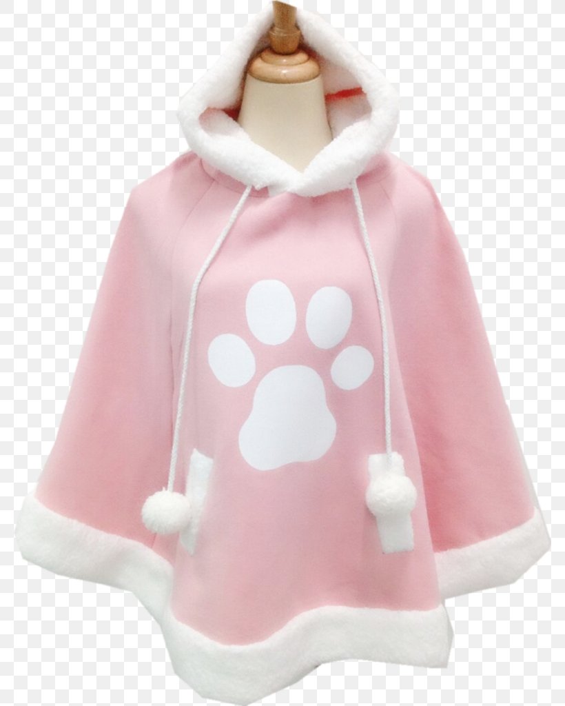 Hoodie Polar Fleece Cat Cloak Coat, PNG, 781x1024px, Hoodie, Cape, Cat, Catgirl, Cloak Download Free
