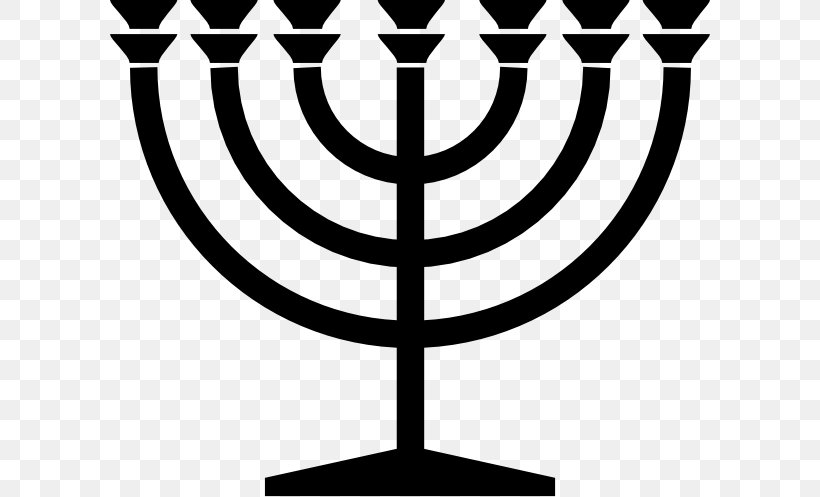 Menorah Jewish Symbolism Judaism Clip Art, PNG, 600x497px, Menorah, Black And White, Candle Holder, Get, Hanukkah Download Free