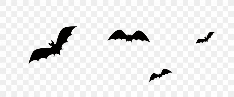 Bat Halloween Jack-o-lantern, PNG, 3312x1379px, Bat, Beak, Bird, Black, Black And White Download Free