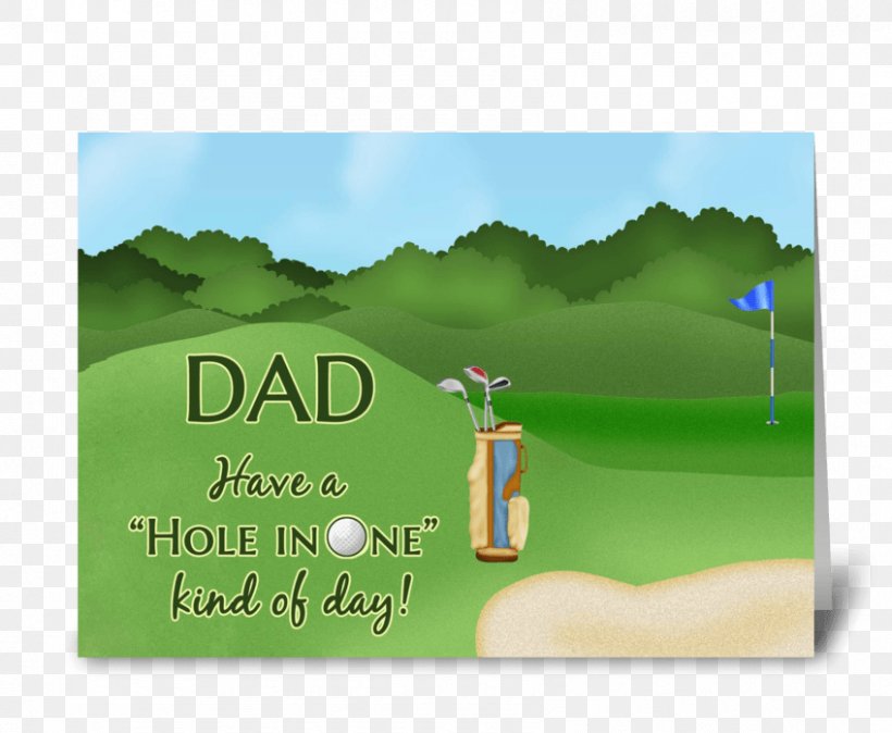 Greeting & Note Cards Golf Father's Day Card Sports Hole In One, PNG, 848x698px, Watercolor, Cartoon, Flower, Frame, Heart Download Free