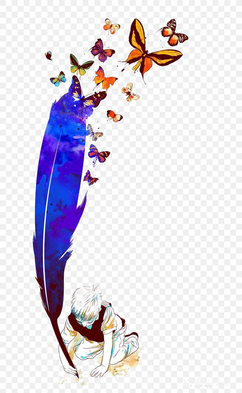 Feather Art Tattoo Butterfly Painting, PNG, 750x1334px, Feather, Art, Artist, Butterfly, Creativity Download Free