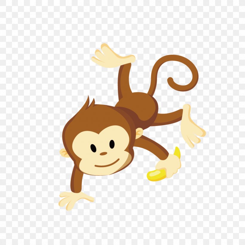 Monkey Clip Art, PNG, 1000x1000px, Monkey, Animal, Cartoon, Fictional Character, Mammal Download Free