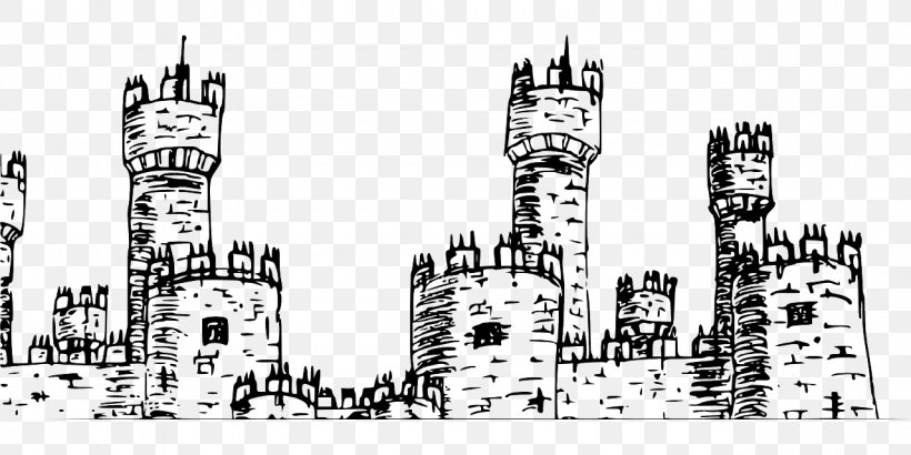 Castle Clip Art, PNG, 1280x640px, Castle, Art, Black And White, Fortification, Landmark Download Free