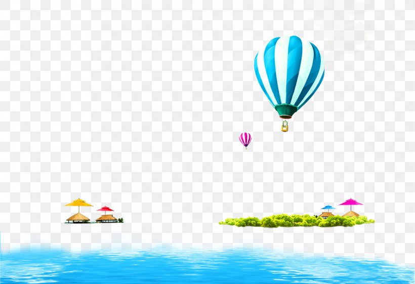 Blue Fresh Hot Air Balloon Ocean Border Texture, PNG, 1169x800px, Poster, Balloon, Beach, Hot Air Balloon, Photography Download Free