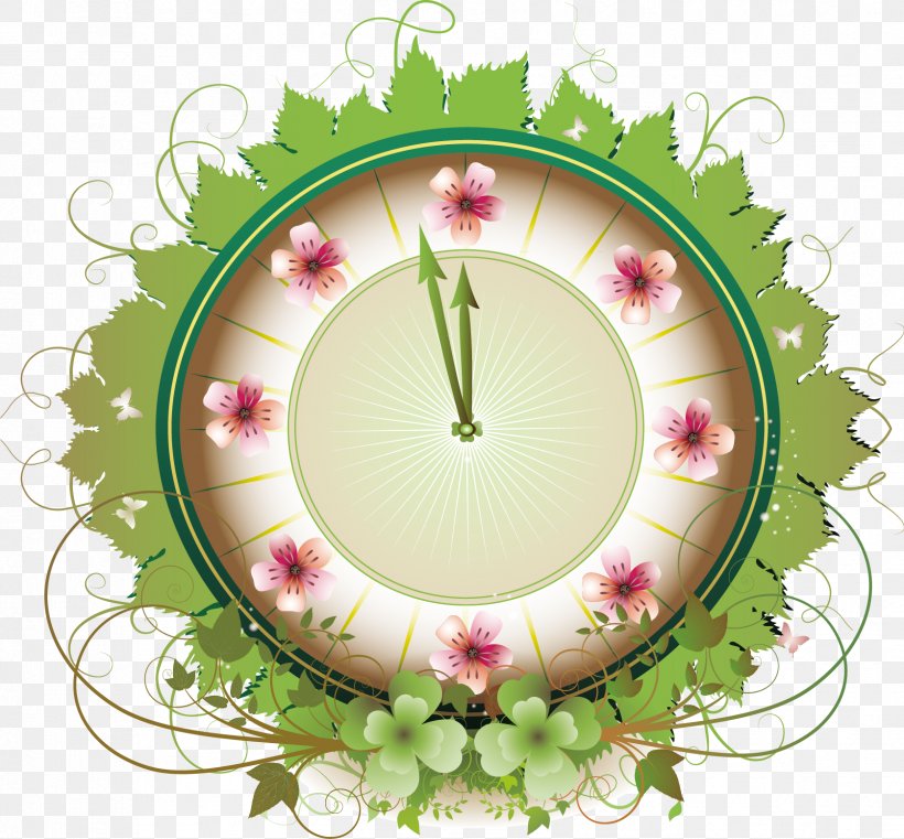 Saint Patricks Day Clover Illustration, PNG, 1676x1557px, Saint Patricks Day, Clock, Clover, Floral Design, Flower Download Free