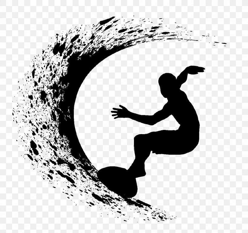 Surfing Vector Graphics Illustration Surf Art, PNG, 1300x1223px, Surfing, Big Wave Surfing, Black And White, Human Behavior, Joint Download Free