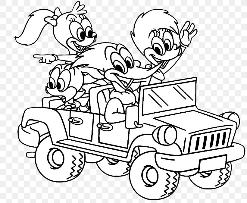 Woody Woodpecker Drawing Coloring Book Painting Scooby-Doo, PNG, 810x674px, Woody Woodpecker, Animated Cartoon, Art, Auto Part, Automotive Design Download Free